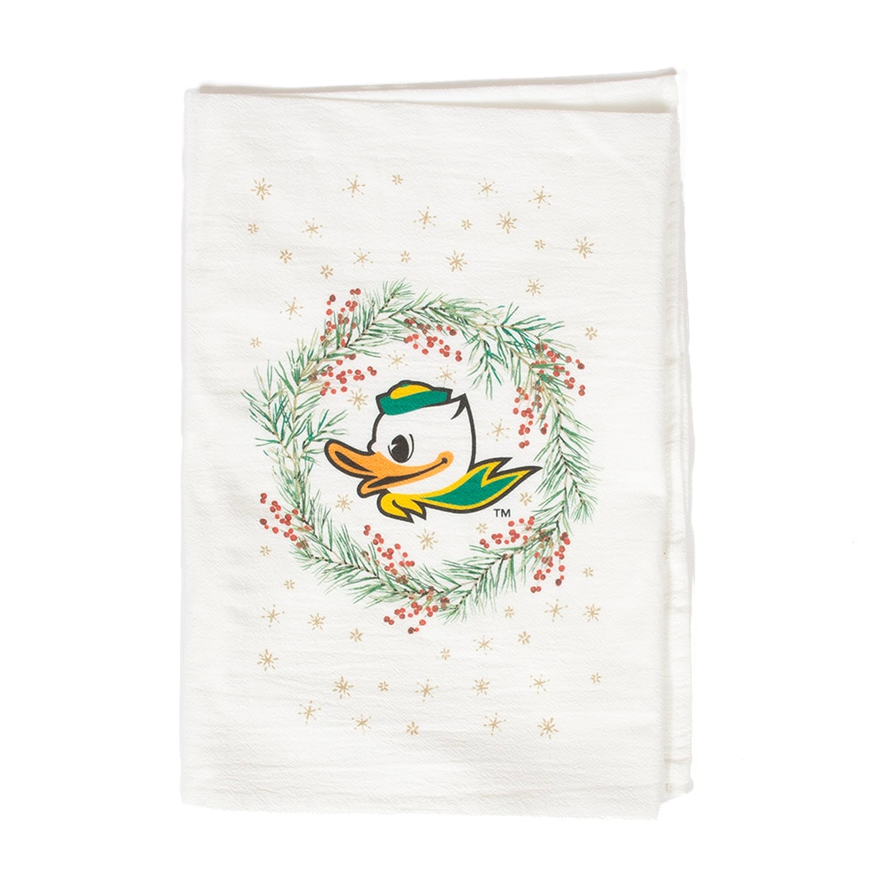 Fighting Duck, Neil, Brown, Towel, Cotton, Home & Auto, 28"x28", Wreath, Snowflakes, 960322